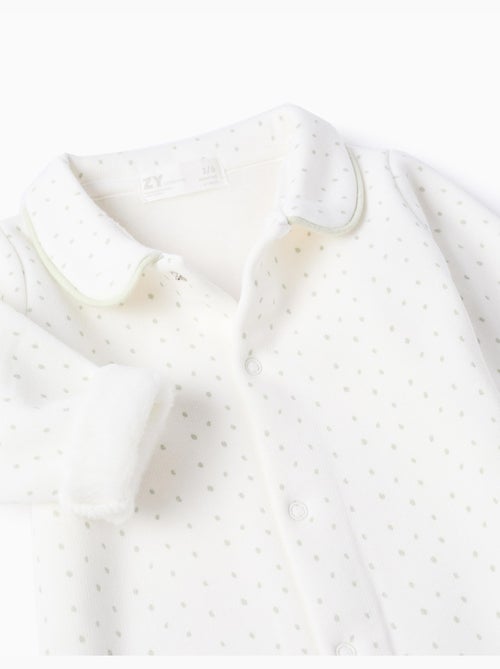 Babygrow con fodera in peluche e pois - Kiabi