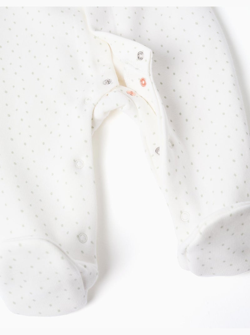 Babygrow con fodera in peluche e pois Bianco - Kiabi