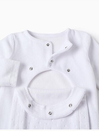 Babygrow in velluto con apertura completamente frontale