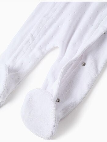 Babygrow in velluto con apertura completamente frontale