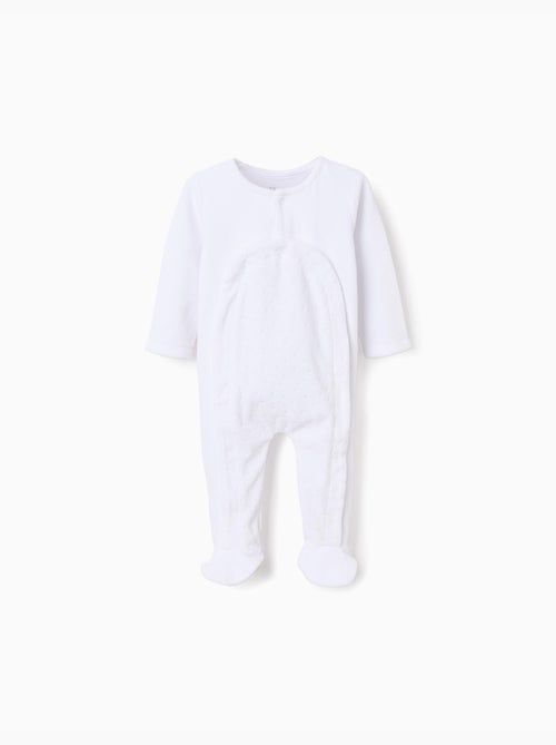 Babygrow in velluto con apertura completamente frontale - Kiabi