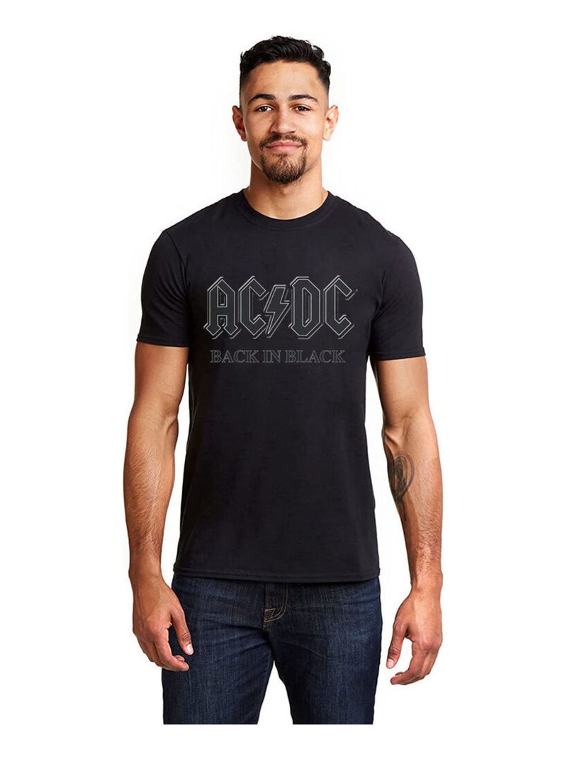 Back In Black Maglietta Adulto Unisex - AC/DC Nero Grigio - Kiabi