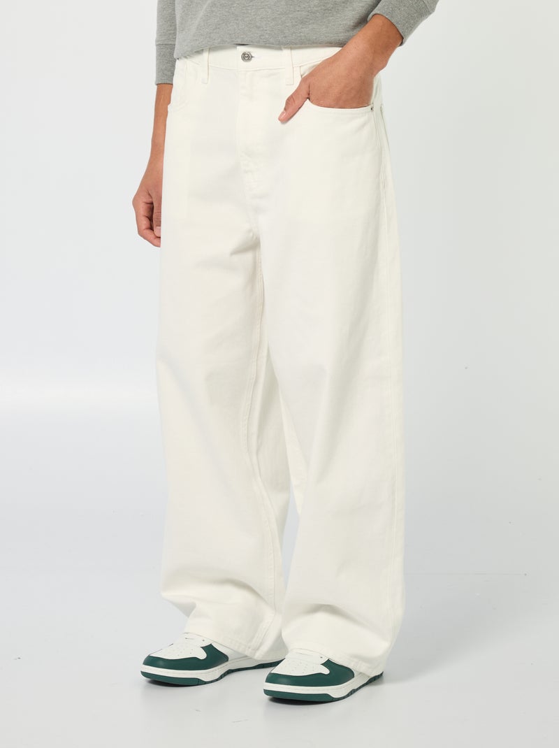 Baggy denim fit in cotone Bianco - Kiabi