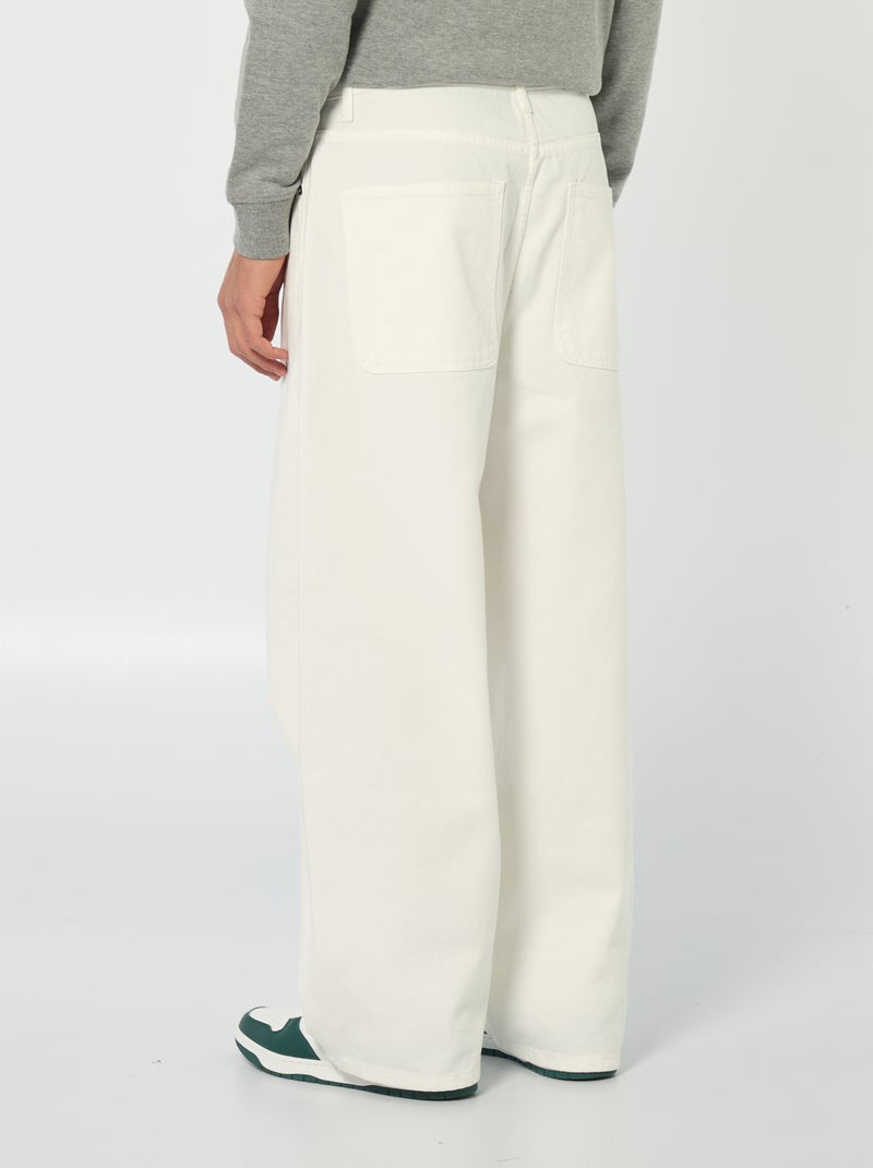 Baggy denim fit in cotone Bianco - Kiabi