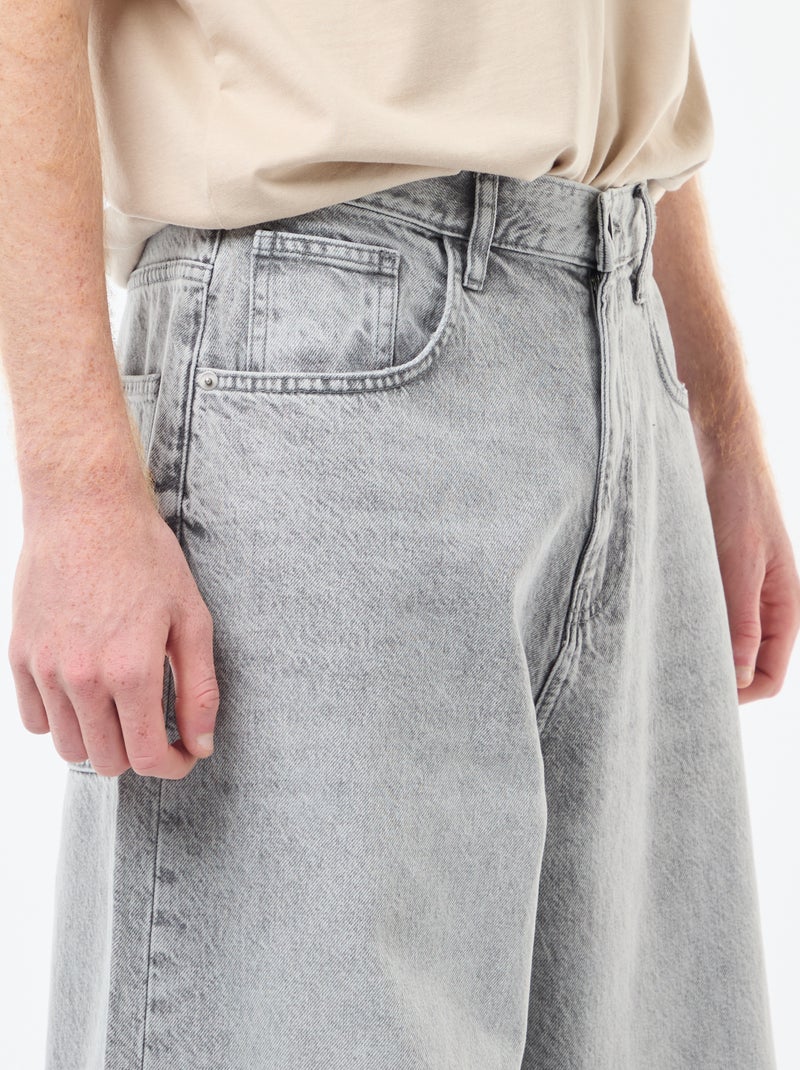 Baggy denim fit in cotone Grigio - Kiabi