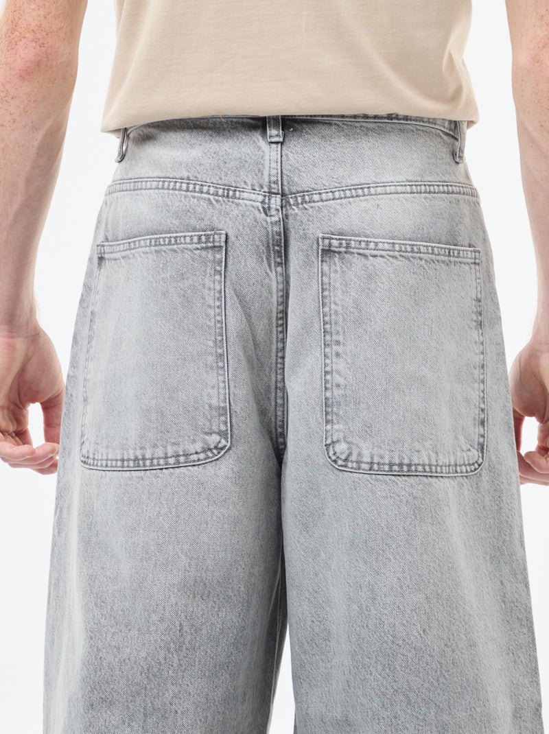 Baggy denim fit in cotone Grigio - Kiabi