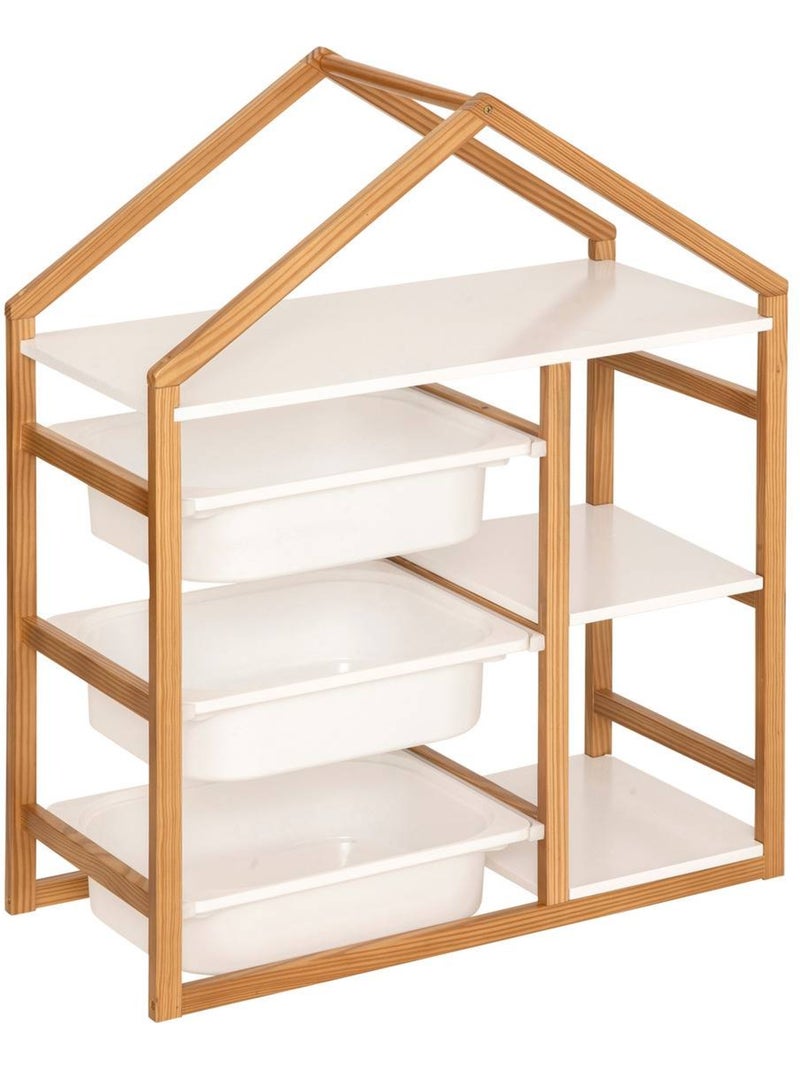 Bako libreria a 3 ripiani bianca 68x82cm Bianco - Kiabi