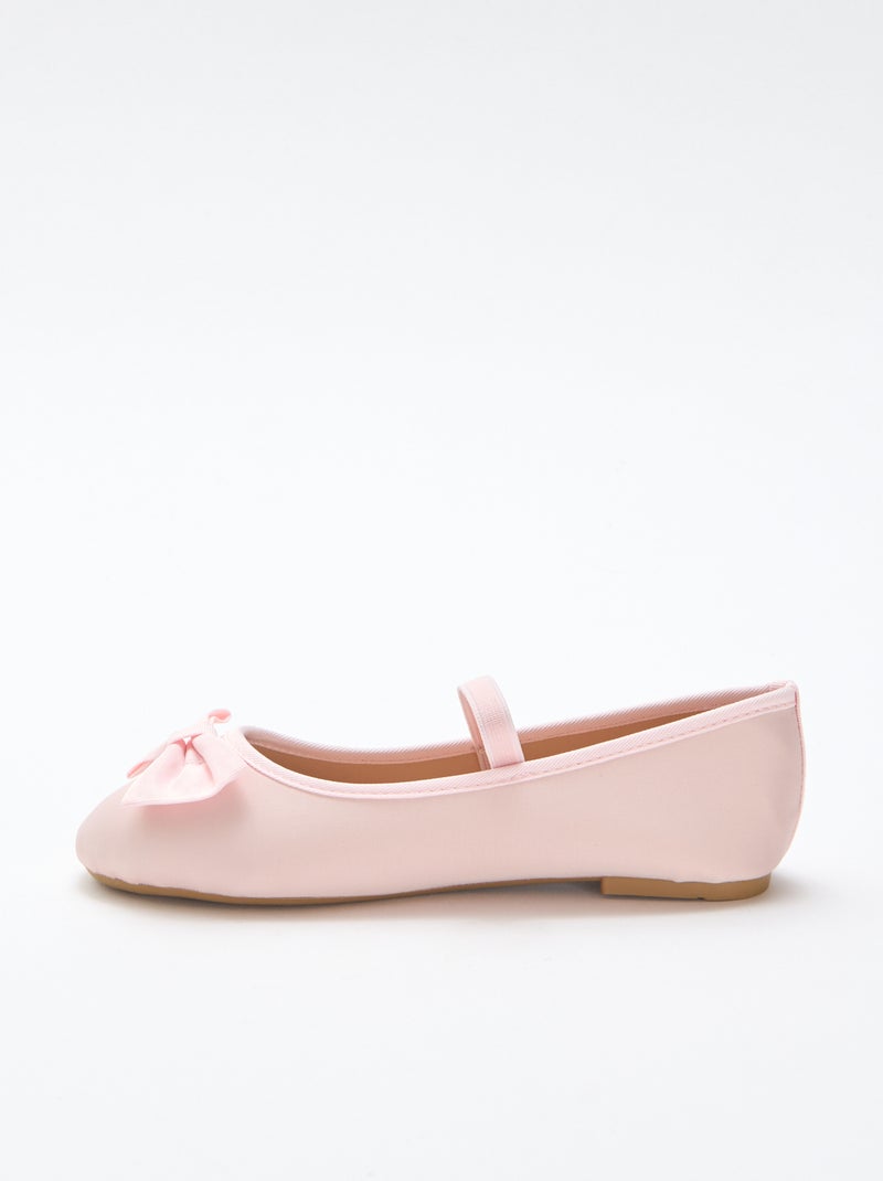 Ballerina piatta tinta unita con fiocco Rosa - Kiabi