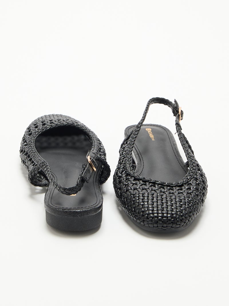 Ballerine aperte intrecciate Nero - Kiabi
