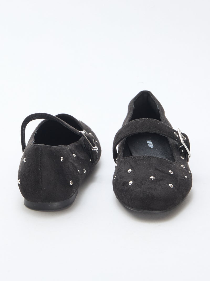 Ballerine con cinturini effetto borchiato Nero - Kiabi