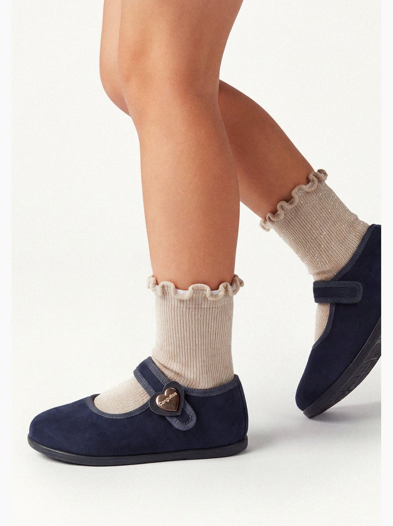 Ballerine con cinturino conguitos barefoot goflex Blu marino - Kiabi