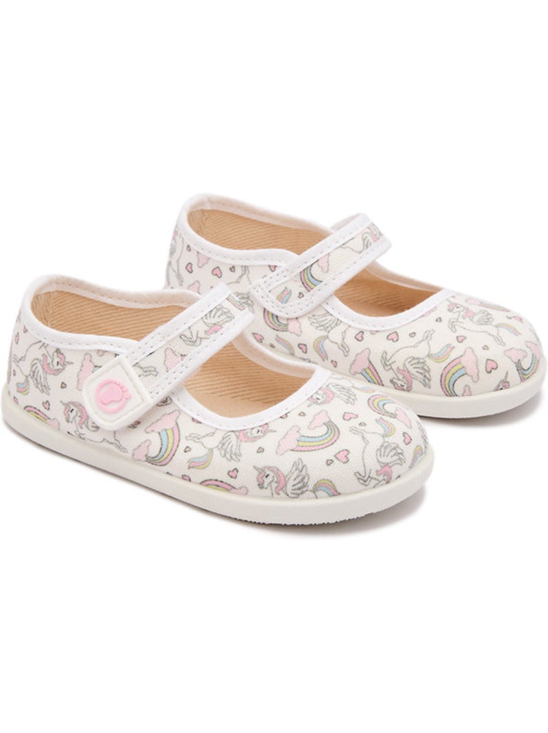 Ballerine con cinturino conguitos unicornio respetuosas Bianco - Kiabi