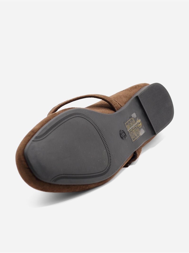Ballerine con cinturino Marrone - Kiabi