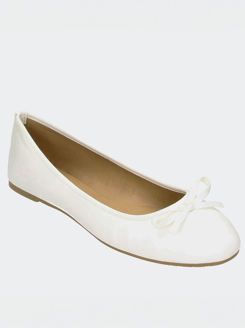 Ballerine con fiocco fantasia BIANCO - Kiabi