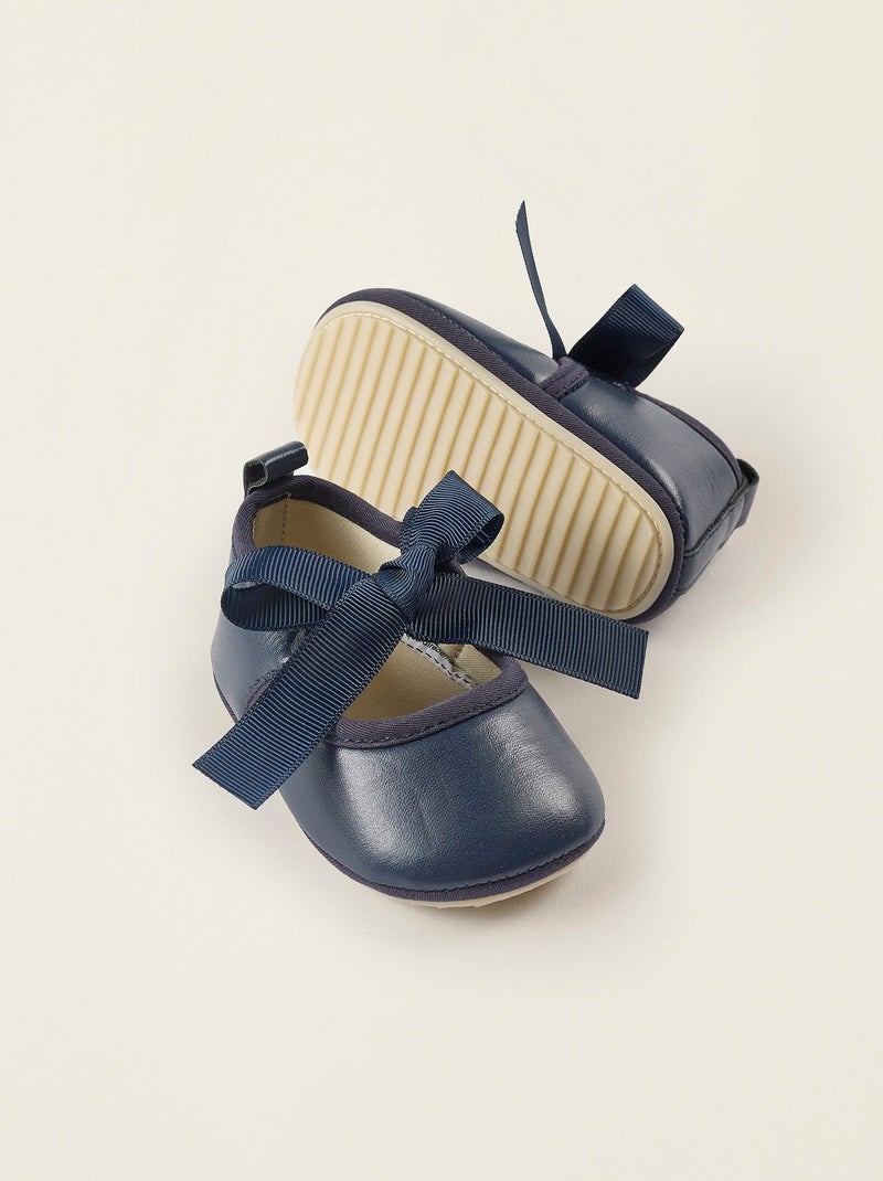 Ballerine con fiocco in raso Blu scuro - Kiabi