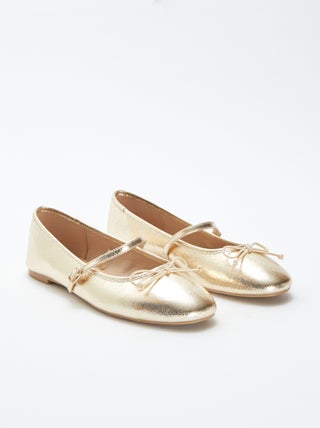 Ballerine con paillettes e fiocco fantasia