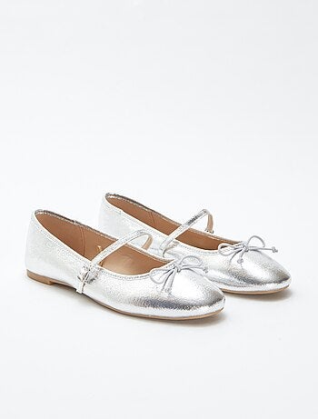 Ballerine con paillettes e fiocco fantasia