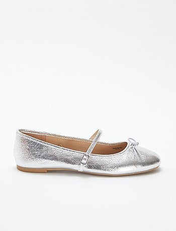 Ballerine con paillettes e fiocco fantasia