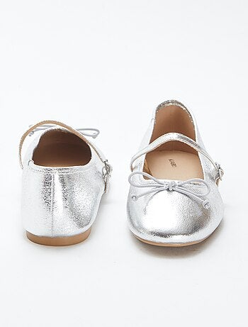 Ballerine con paillettes e fiocco fantasia