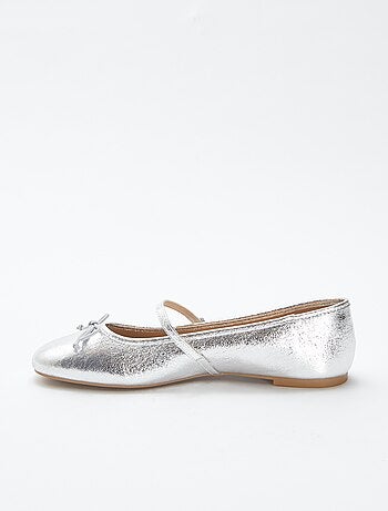 Ballerine con paillettes e fiocco fantasia