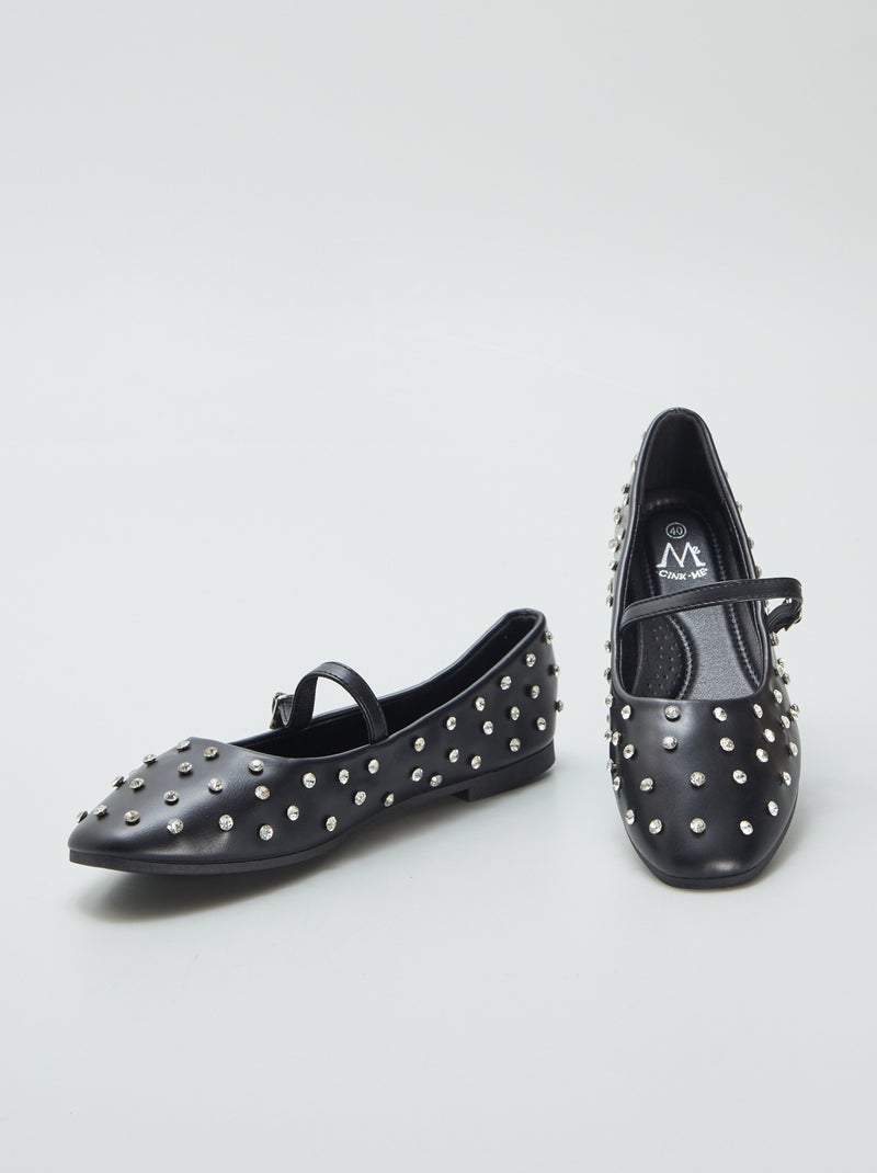 Ballerine con strass NERO - Kiabi