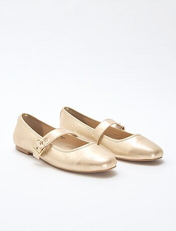 Ballerine dorate con cinturini