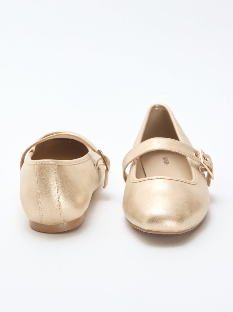 Ballerine dorate con cinturini Giallo - Kiabi