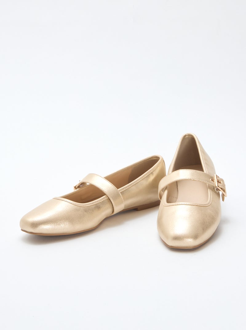 Ballerine dorate con cinturini Giallo - Kiabi