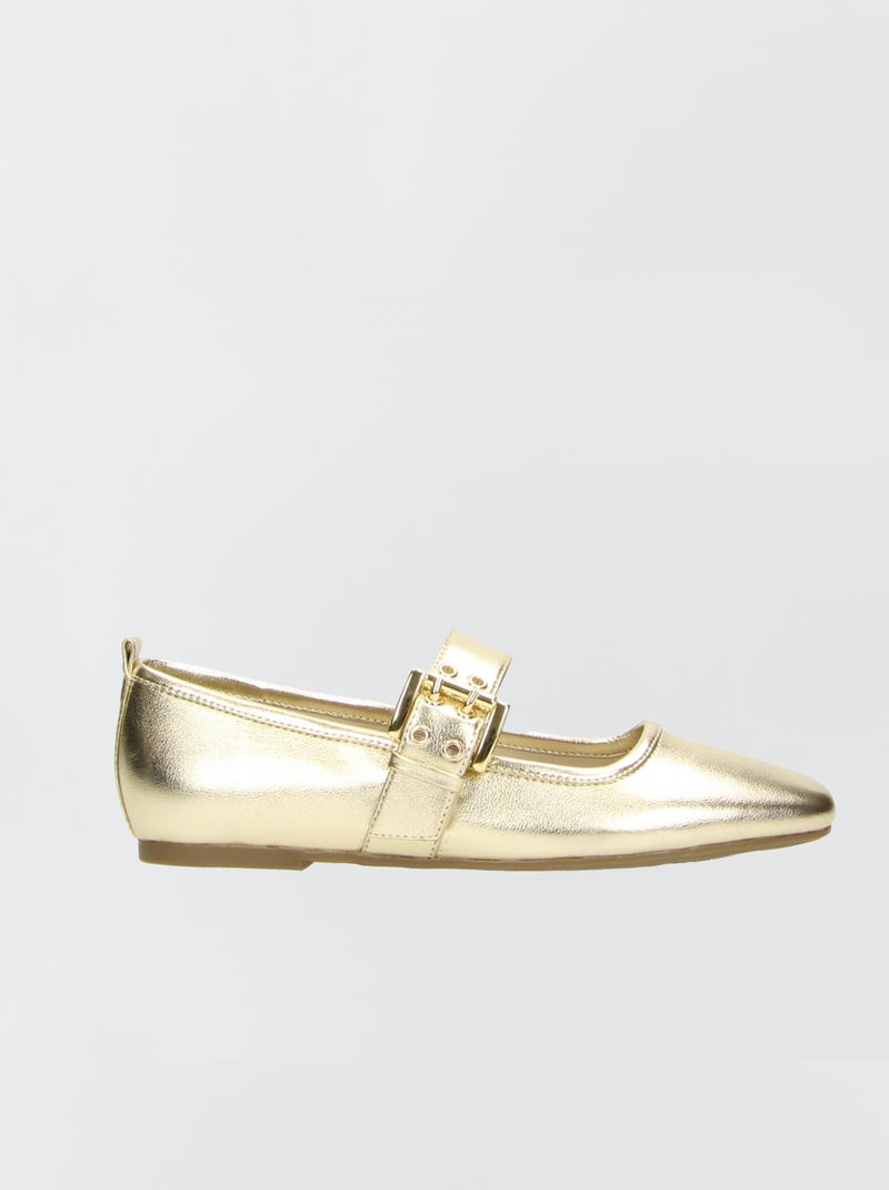 Ballerine dorate con fibbia BEIGE - Kiabi