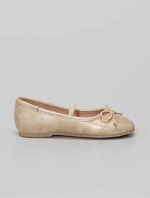 CHARABIA Ballerine dorate in pelle bambina giallo - | Kids around