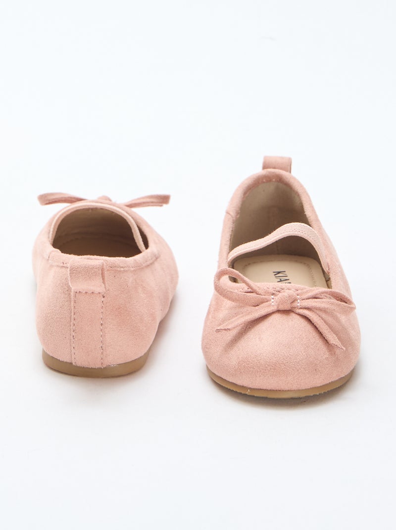 Ballerine in simil suede con cinturino Beige - Kiabi
