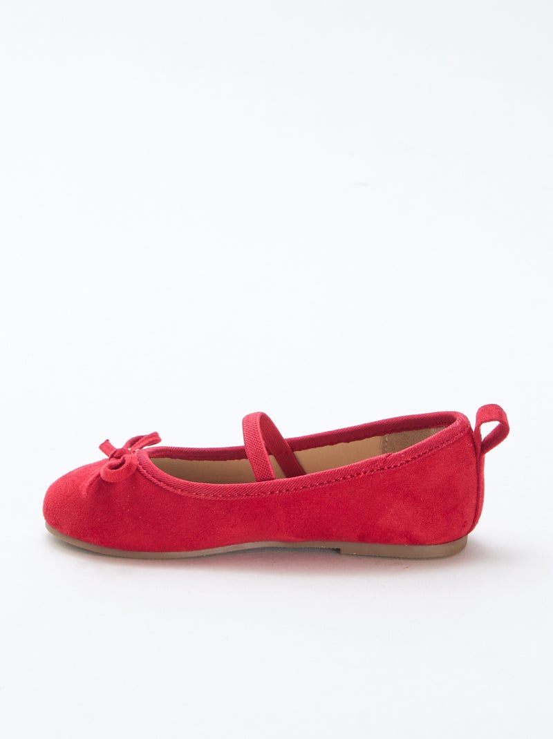 Ballerine in simil suede con cinturino Rosso - Kiabi
