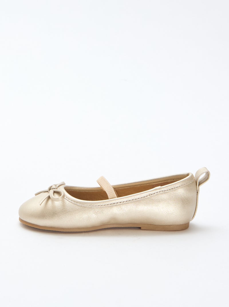 Ballerine in similpelle con cinturino Giallo - Kiabi