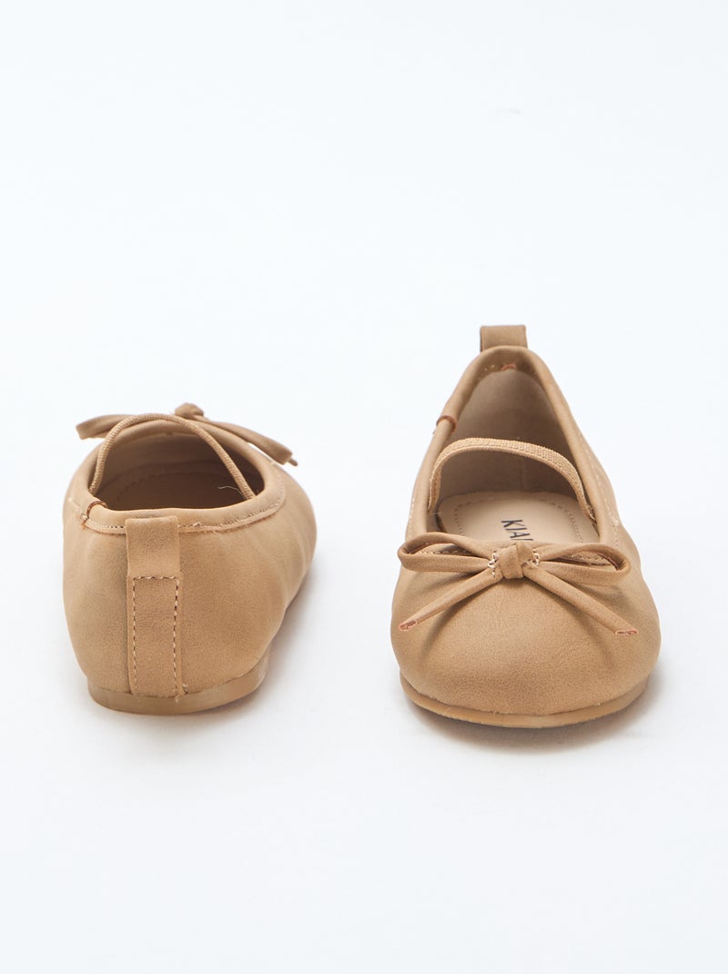 Ballerine in similpelle con cinturino Marrone - Kiabi