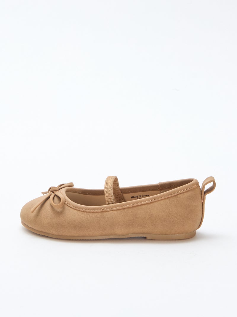 Ballerine in similpelle con cinturino Marrone - Kiabi
