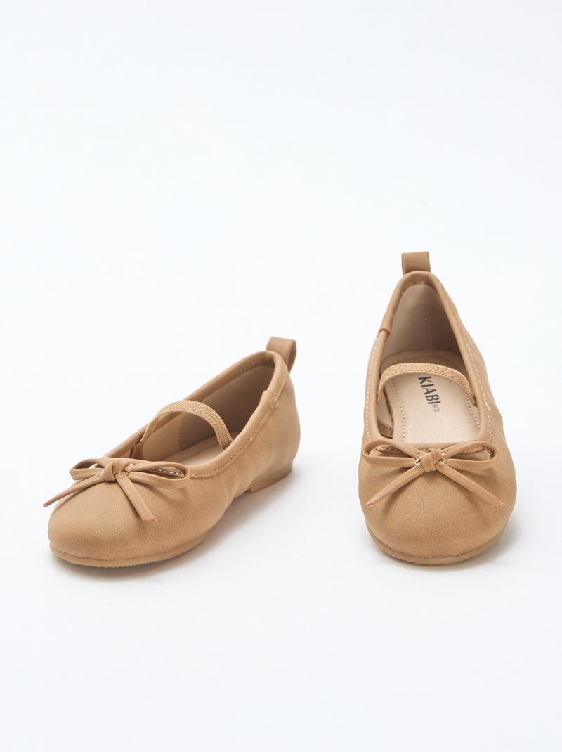 Ballerine in similpelle con cinturino Marrone - Kiabi