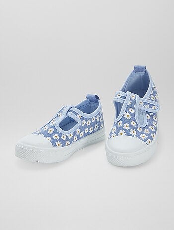Ballerine in tela con chiusura a strappo
