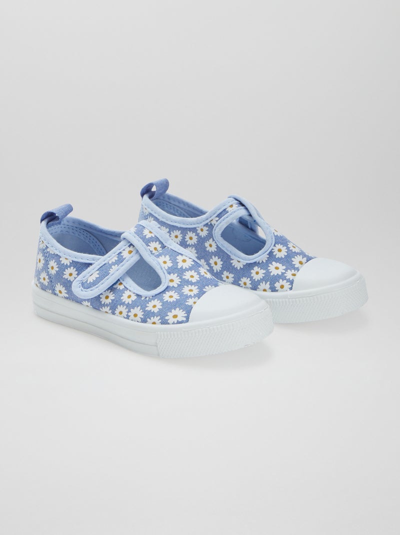 Ballerine in tela con chiusura a strappo BLU - Kiabi