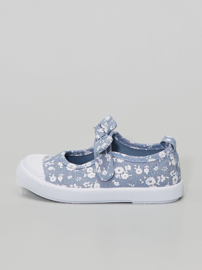 Ballerine in tela con chiusura a strappo blu - Kiabi