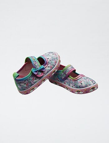 Ballerine in tela unicorno