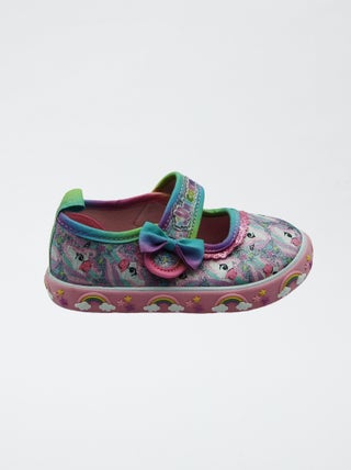 Ballerine in tela unicorno