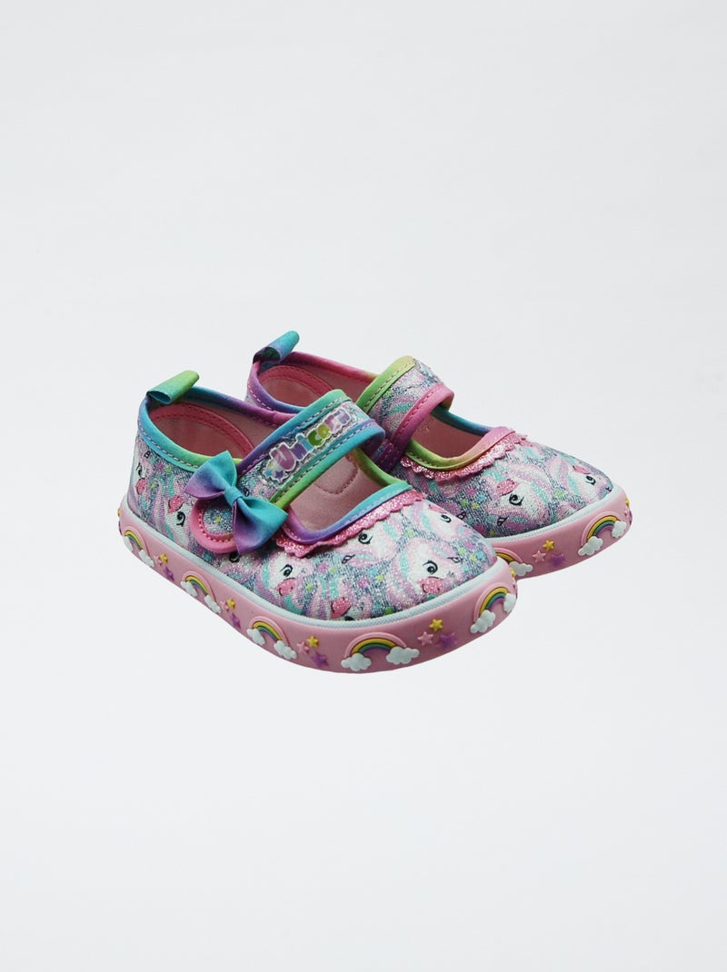 Ballerine in tela unicorno BLU - Kiabi