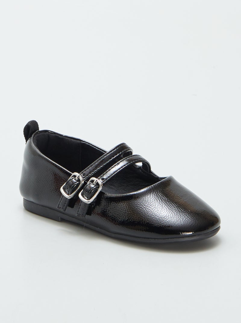 Ballerine in vernice con doppio listino nero - Kiabi