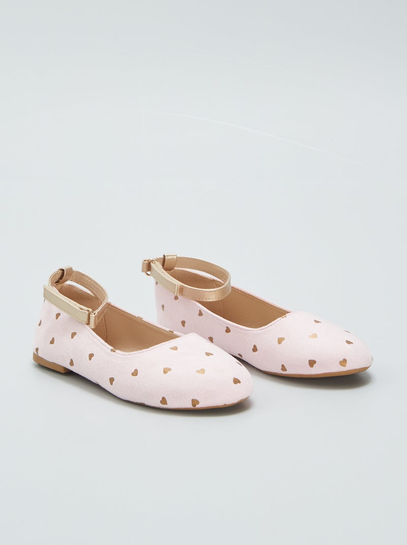 Ballerine motivo 'cuori' dorati ROSA - Kiabi