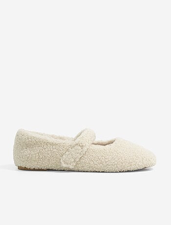 Ballerine piatte in maglia bouclé