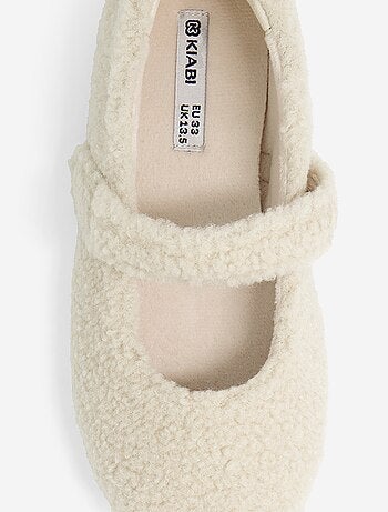 Ballerine piatte in maglia bouclé
