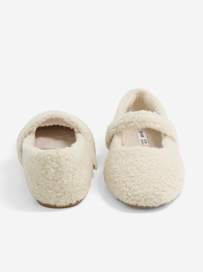 Ballerine piatte in maglia bouclé Beige - Kiabi