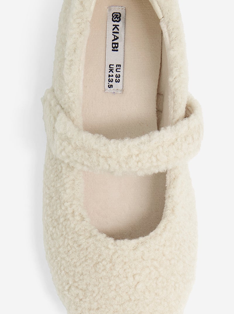 Ballerine piatte in maglia bouclé Beige - Kiabi