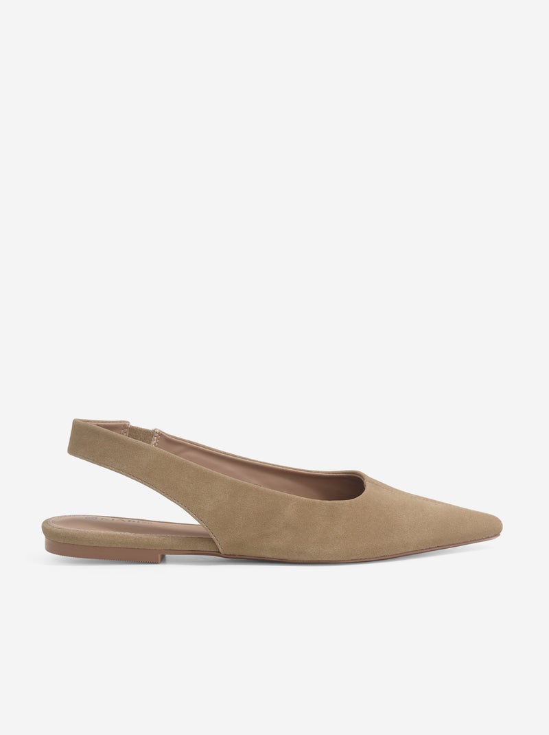 Ballerine slingback tinta unita Marrone - Kiabi