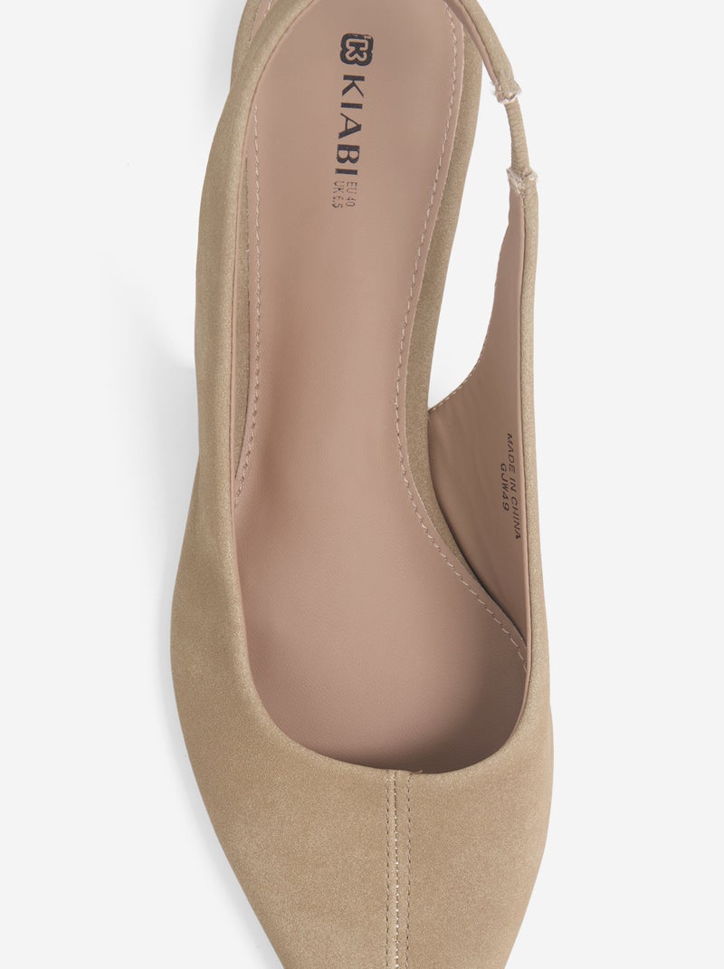 Ballerine slingback tinta unita Marrone - Kiabi